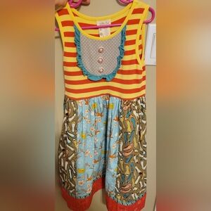 Matilda Jane Ode To Shoes, Sz 8, Red Yellow, Teal, Multi.